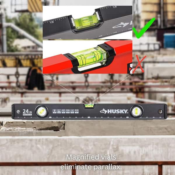 Husky 903 24 in. Heavy-Duty Magnetic Box Beam Level 903X