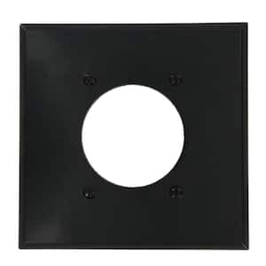Black 2-Gang Single Outlet Wall Plate (1-Pack)
