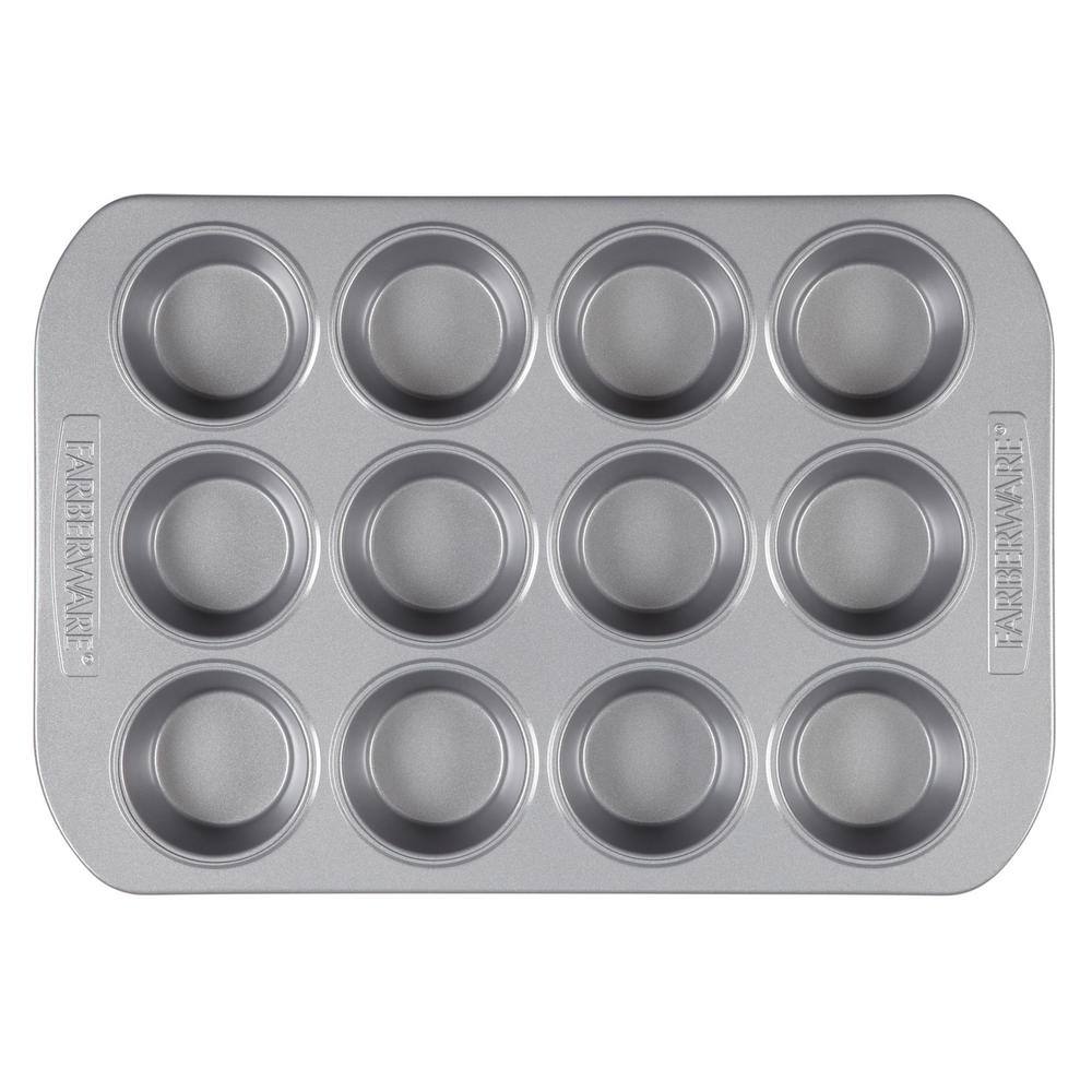 Gray Nonstick 12-Cup Round Muffin Pans Set