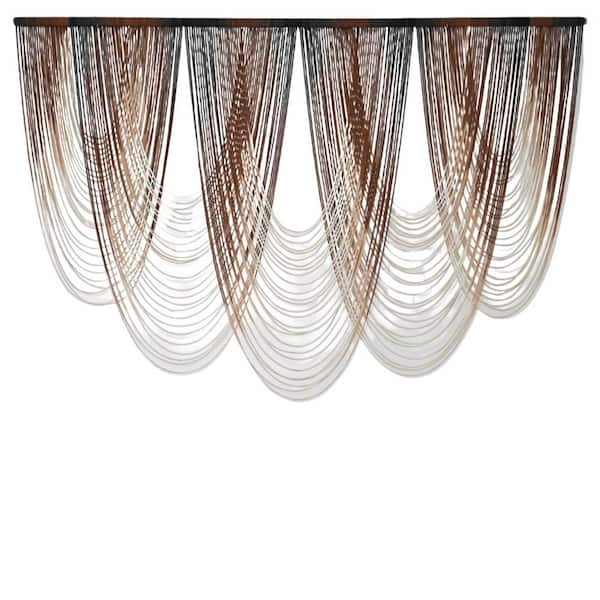 Unbranded 57 in. x 41 in. Large Cotton Macrame Wall Hanging-Brown Dip-Dyed Boho Decor