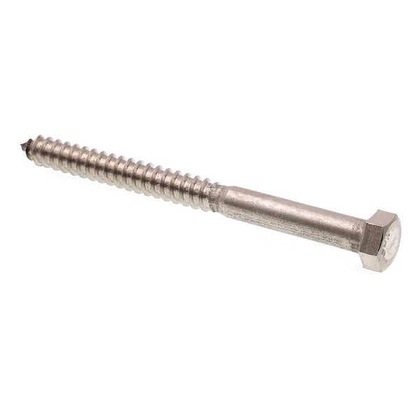 Prime-Line Grade 18 to 8 Stainless Steel 1/2 in. x 6 in. External Hex Lag Screws (15-Pack)
