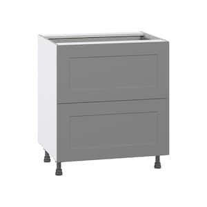 Bristol Painted Slate Gray Shaker Assembled Base Kitchen Cabinet with Draw (30 in. W x 34.5 in. H x 24 in. D)