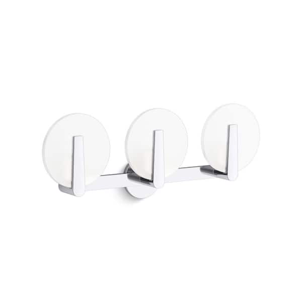 KOHLER Hint 3-Light Polished Chrome Frosted Glass Wall Sconce