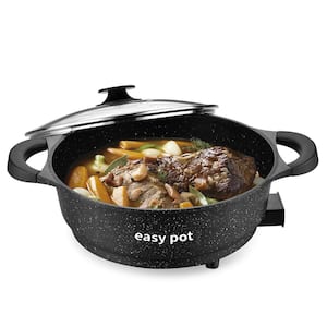 Easy Pot 7 QT Nonstick Electric Multi-Cooker, cooks many dishes in many ways. Adjustable Temperature, Glass Lid, 1500W