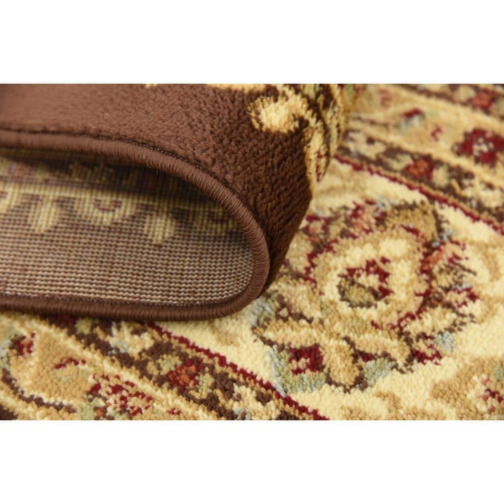 Brown Rectangular Stain-Resistant Synthetic Indoor Rug 7'10 x 10'
