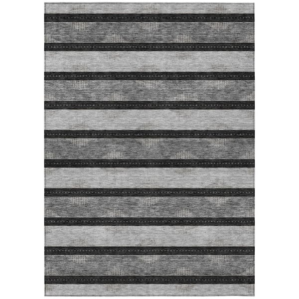 Chantille Machine Washable Indoor/Outdoor Abstract ACN3067 Black 3 ft. x 5 ft. Area Rug