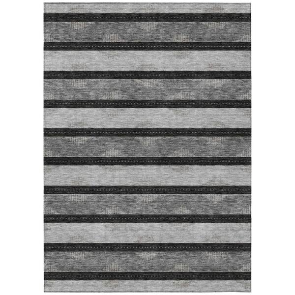 Chantille Machine Washable Indoor/Outdoor Abstract ACN3067 Black 5 ft. x 7 ft. 6 in. Area Rug