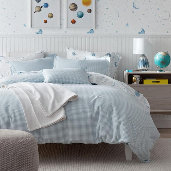 Company Kids Ditsy Gingham Organic Cotton Percale Duvet Cover Set