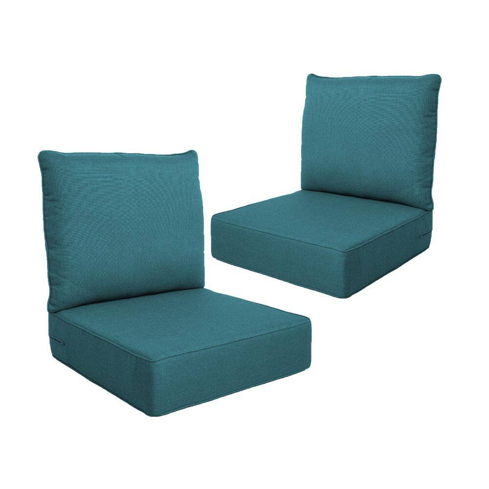 Duraolex 22 in. W x 24 in. D x 6 in. Thick 4-Piece Deep Seating Outdoor Lounge Chair Olefin Cushion, Peacock Blue price history on PriceWatchPro