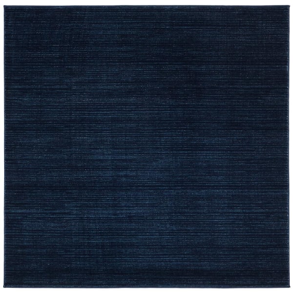 Vision Navy 3 ft. x 3 ft. Solid Marle Square Area Rug