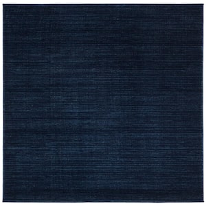 Vision Navy 4 ft. x 4 ft. Square Solid Area Rug