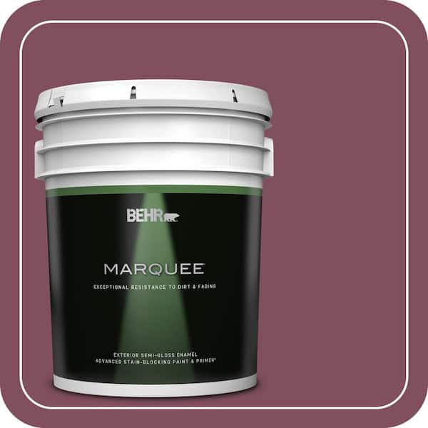 BEHR MARQUEE 5 gal. #T17-14 Artful Magenta Semi-Gloss Enamel Exterior Paint & Primer