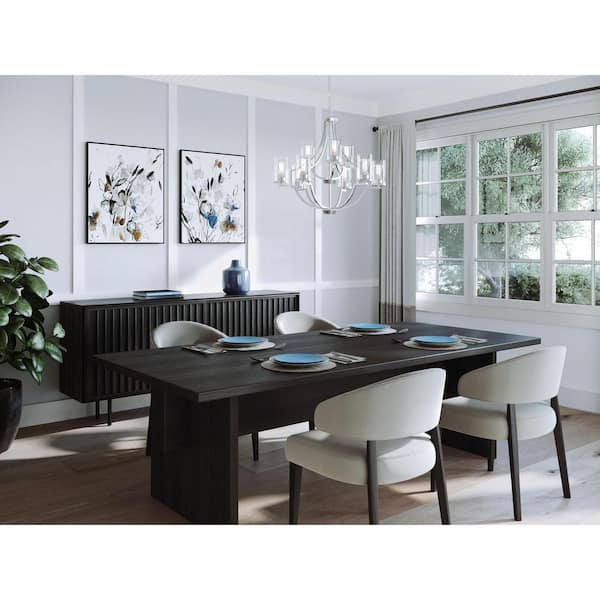 Lassiter Collection 9-Light Brushed Nickel Clear Glass Modern Chandelier Light