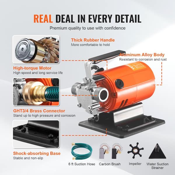 VEVOR Water Transfer Pump 120- Volt AC 360 GPH 0.1 HP VEVOR Water Transfer Pump 120- Volt AC 360 GPH 0.1 HP