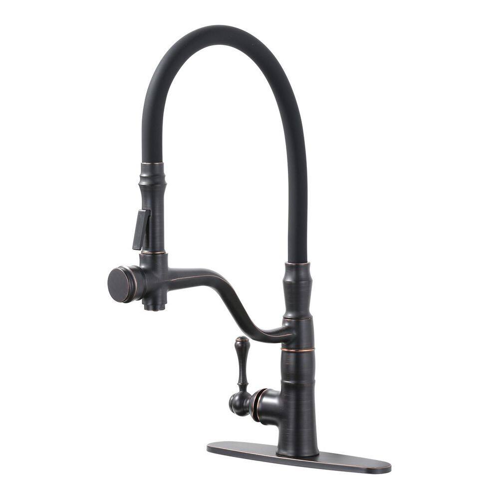 Modern Single Handle Pull Down Sprayer Kitchen Faucet with Pre-installed Hose and Deckplate in Oil Rubbed Bronze price history on PriceWatchPro