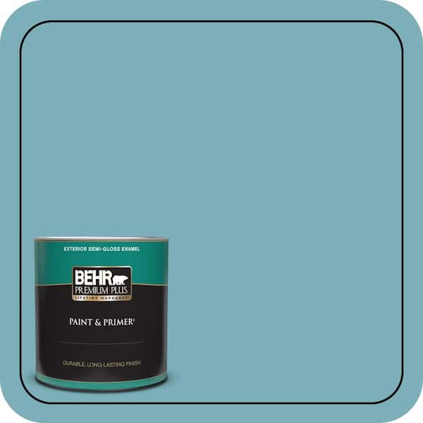 BEHR PREMIUM PLUS 1 qt. #520F-4 November Skies Semi-Gloss Enamel Exterior Paint & Primer