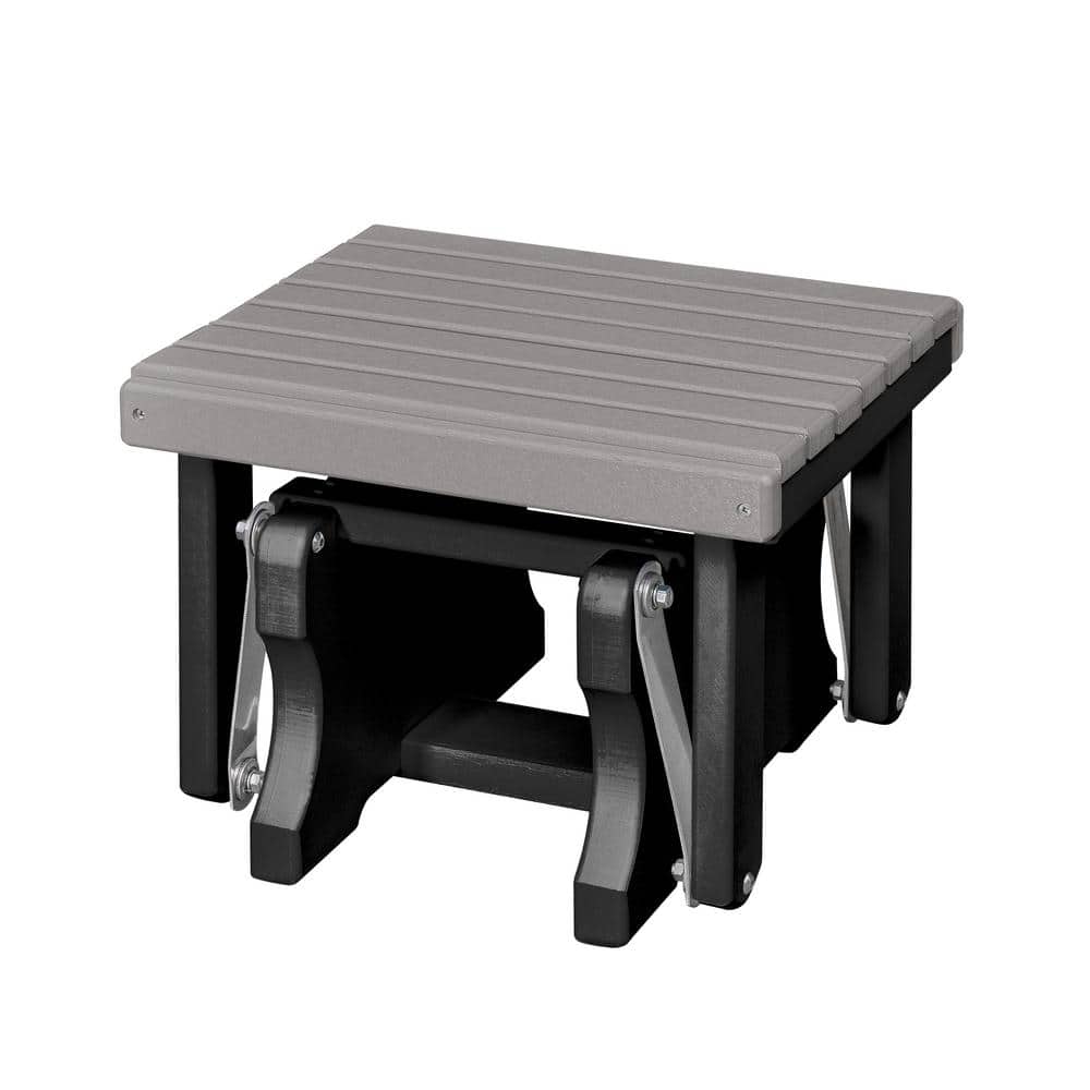 Adirondack Series Black Frame High Density Plastic Outdoor Gliding Ottoman