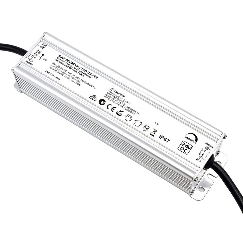 24-Volt Dimmable LED Driver Transformer Waterproof Power Supply 50-Watt Flicker-Free Dimming Compatible 1 Pack price history on PriceWatchPro
