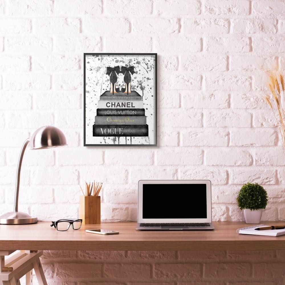 Glam Fashion Book Stack with Bow Pumps Canvas Print