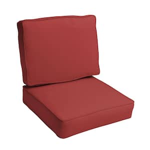 22.5 x 22.5 x 22 Deep Seating Indoor/Outdoor Cushion Chair Set in Sunbrella Cast Pomegranate