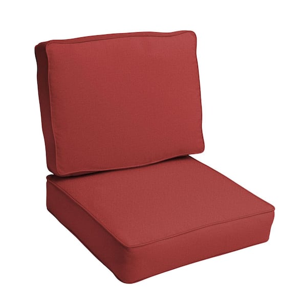 SORRA HOME 22.5 x 22.5 x 22 Deep Seating Indoor/Outdoor Cushion Chair Set in Sunbrella Cast Pomegranate