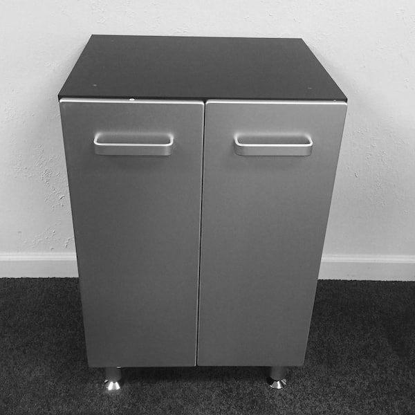 29 High Grey and Silver 2 Door Storage Cabinet