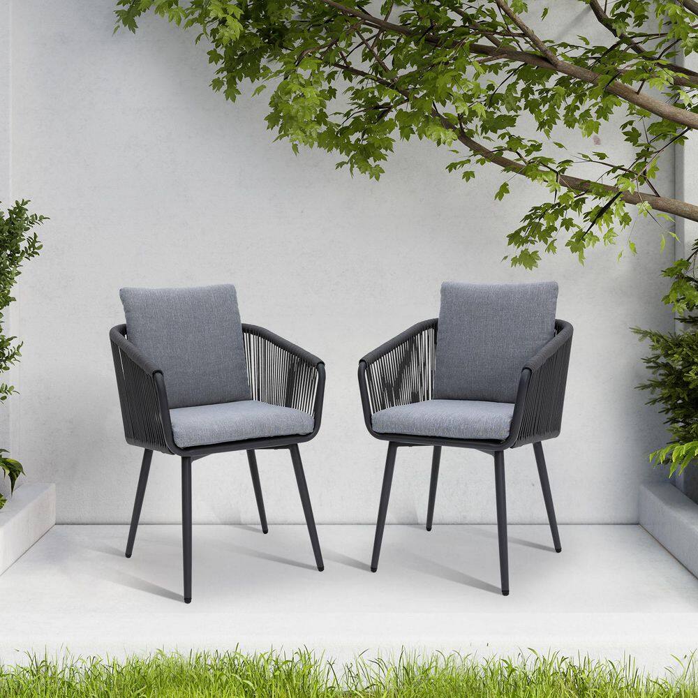 Aluminum Outdoor Dining Armchair with Beige Cushion, 2-Pieces price history on PriceWatchPro