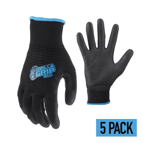 GORILLA GRIP Large TRAX Extreme Grip Work Gloves (5-Pack)