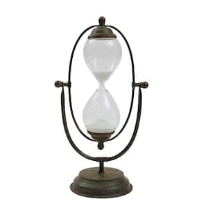 Metal and Glass Decorative Hour Glass
