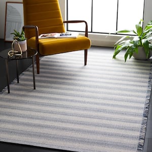 Augustine Ivory/Navy 8 ft. x 10 ft. Striped Area Rug