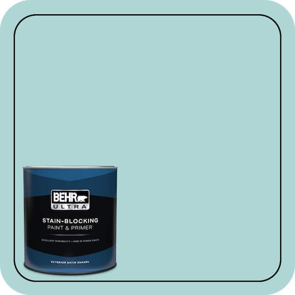 BEHR ULTRA 1 qt. #T12-19 Sugar Pool Satin Enamel Exterior Paint & Primer