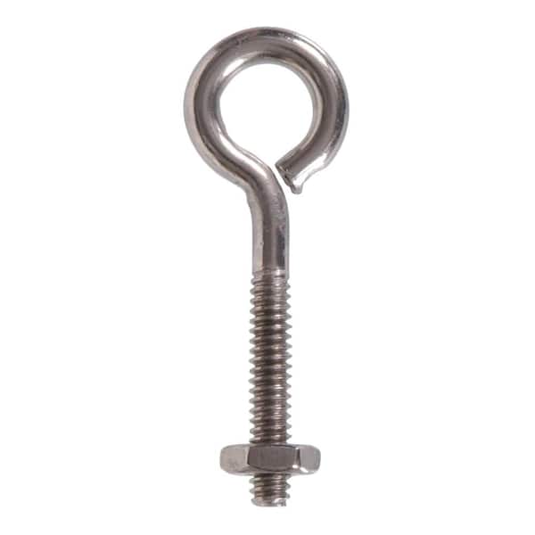 #10 - 24 tpi x 1-1/2 in. Stainless Steel Eye Bolt with Hex Nut (10-Pack)