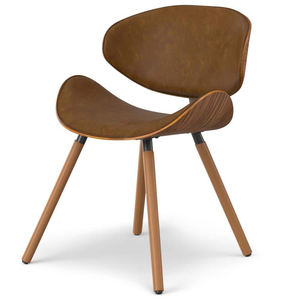 Marana Deep Tan Faux Leather and Wood Dining Chair