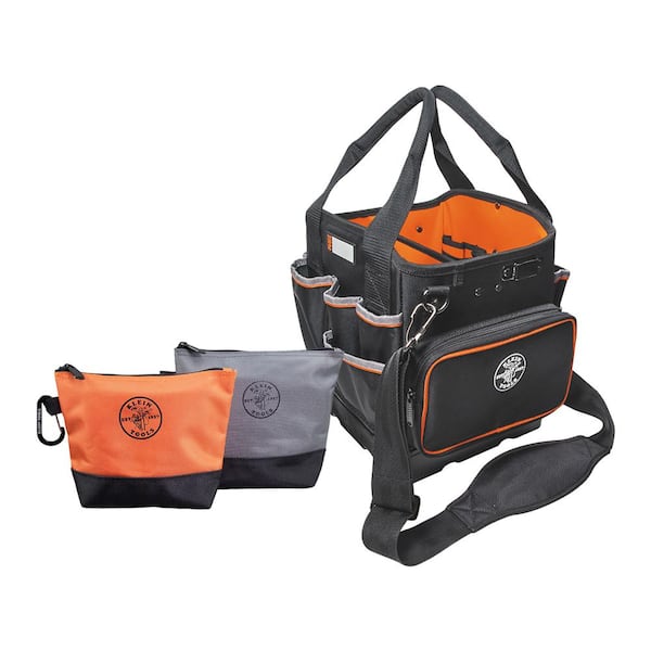 Klein Tools Tradesman Pro 10 in. Tote Organizer and 9 in. Stand-Up Zipper Tool Bag Set