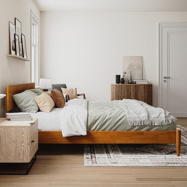 ❀aramode❀ AFI Sophia Light Toffee Queen Wood Low-profile Bed in the