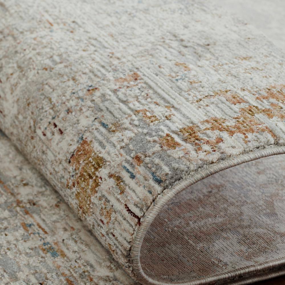 Gray Abstract Hand-knotted Viscose Area Rug 7'9" x 10'