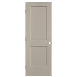 28 in. x 80 in. 2-Panel Logan Right-Hand Solid Core Smoked Tan Molded Composite Single Prehung Interior Door