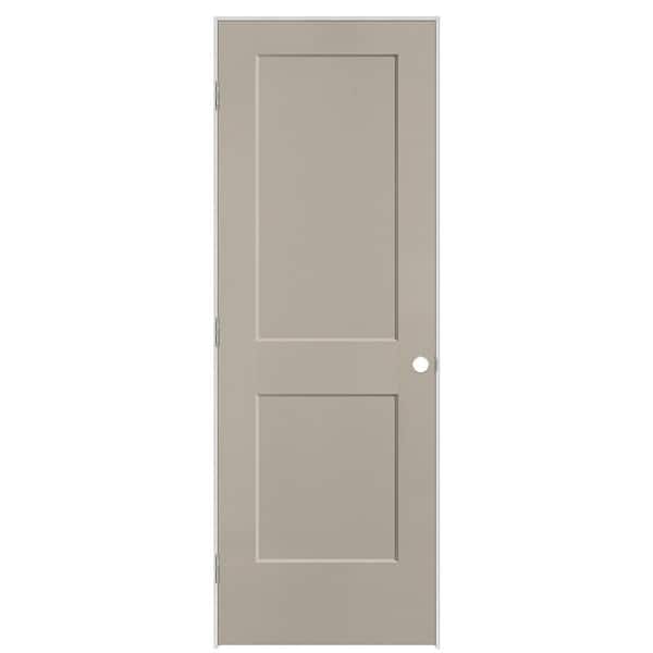Masonite 28 in. x 80 in. 2-Panel Logan Right-Hand Solid Core Smoked Tan Molded Composite Single Prehung Interior Door