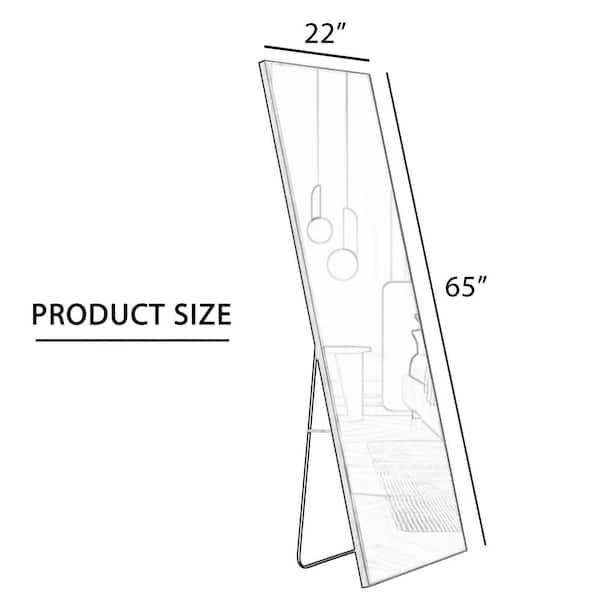 Unbranded 22 in. W x 65 in. H Rectangular Aluminium Framed Wall Mounted Bathroom Vanity Mirror in Black