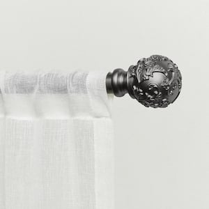 Vine 36 in. - 72 in. Adjustable Length 1 in. Curtain Rod Kit Gunmetal with Finial