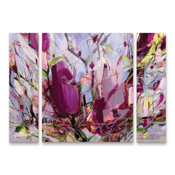 Trademark Fine Art Kati Bujna Magnolia Blossoms 3-Piece Panel Set Unframed Photography Wall Art 30 in. x 41 in.