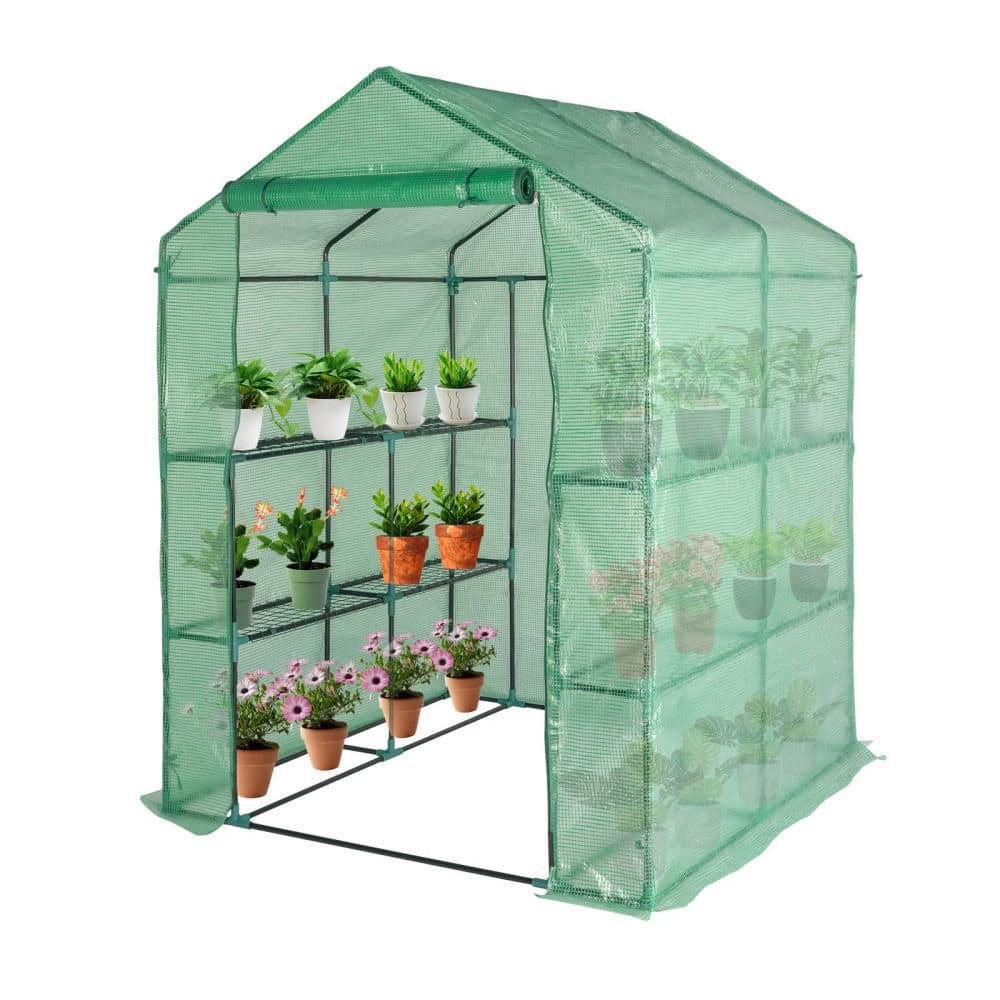 Walk-In Greenhouse Assembled Dimensions: 4 ft. 10 in. x 4 ft. 10 in. x 6 ft. 3 in. Steel PE Cover Greenhouse price history on PriceWatchPro