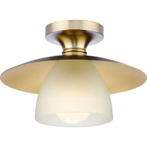 Trimble Collection 1-Light Brushed Bronze 12 in. Semi-Flush Mount
