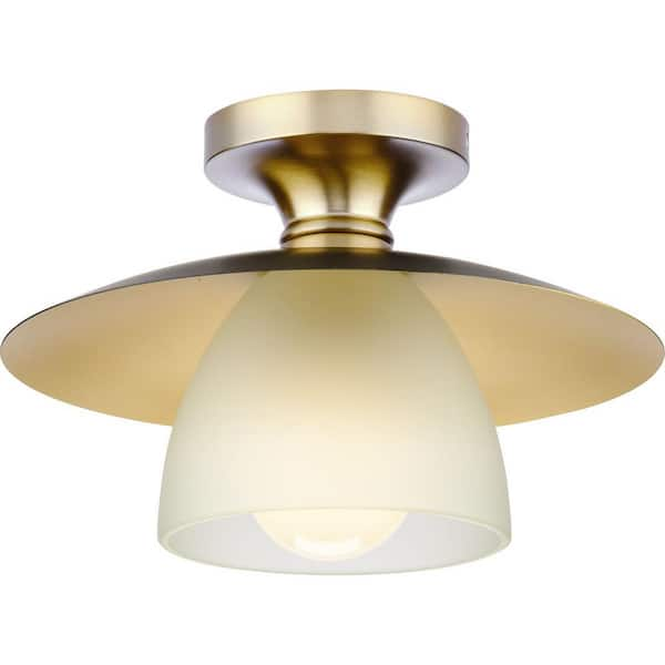 Progress Lighting Trimble Collection 1-Light Brushed Bronze 12 in. Semi-Flush Mount