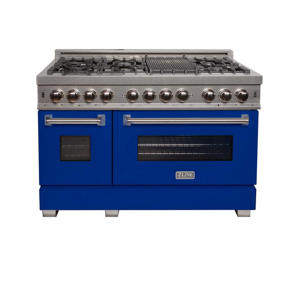 48 in. Legacy Dual Fuel Range with 7 Burners and 2 Electric Ovens in Satin Stainless Steel and Blue Matte Doors price history on PriceWatchPro