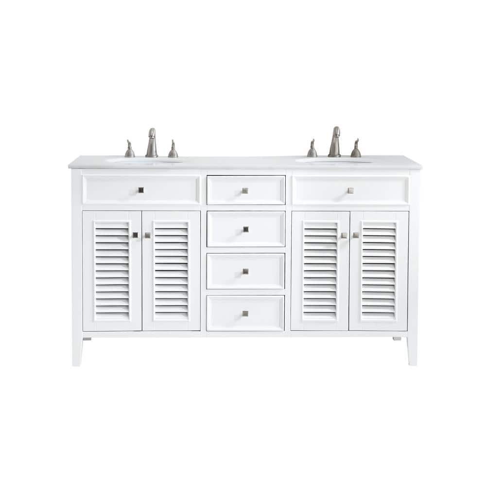 Simply Living 60 in. W x 21 in. D x 35 in. H Bath Vanity in Antique White w