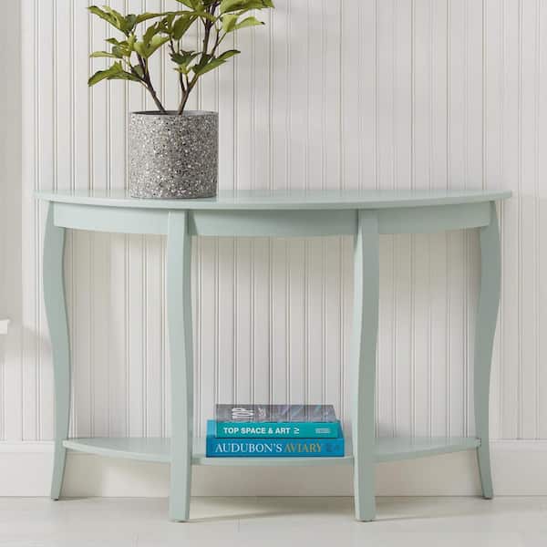 StyleWell Bellevale Demilune Moss Green Wood Console Table