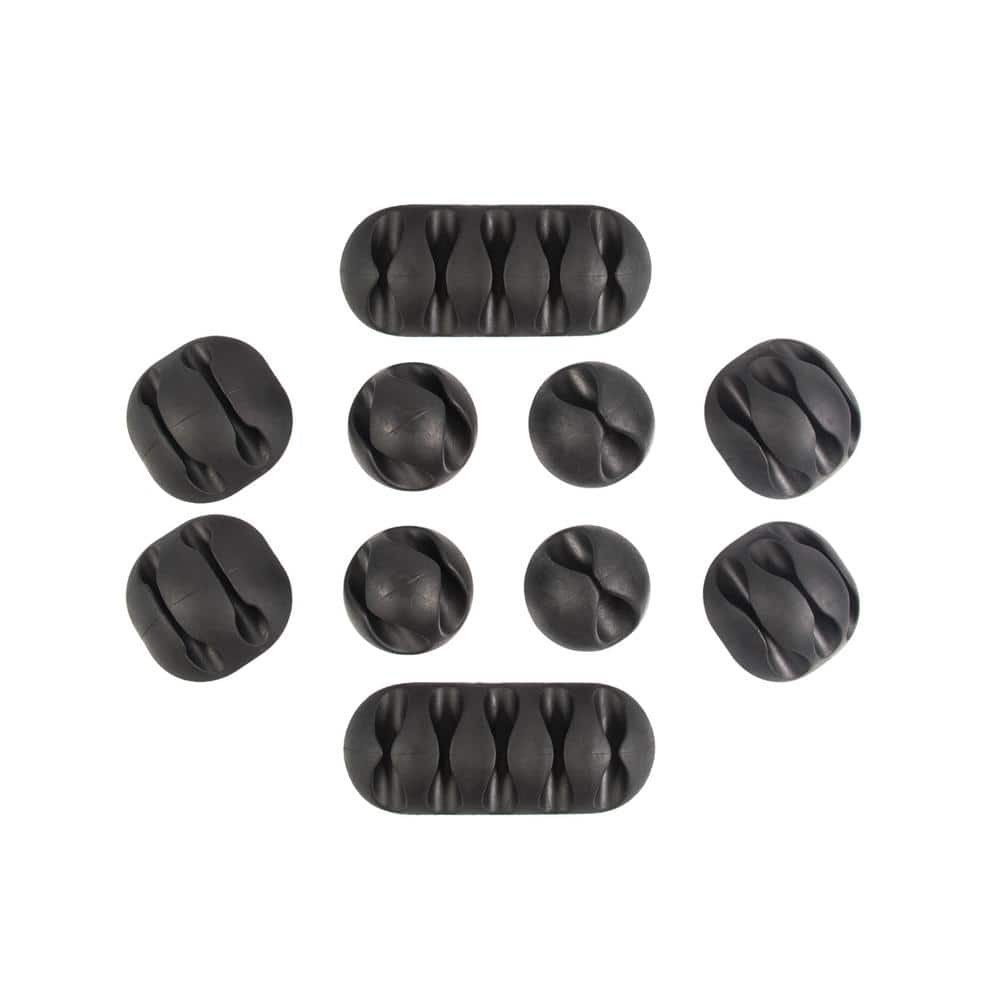 Multipurpose Cable Clips Holders, Black, 10-Pack price history on PriceWatchPro
