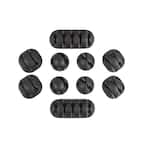 Multipurpose Cable Clips Holders, Black, 10-Pack