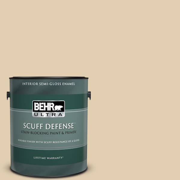 BEHR ULTRA 1 gal. Home Decorators Collection #HDC-AC-09 Concord Buff Extra Durable Semi-Gloss Enamel Interior Paint & Primer